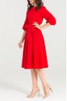 Красное платье миди со свободной юбкой Romanika 